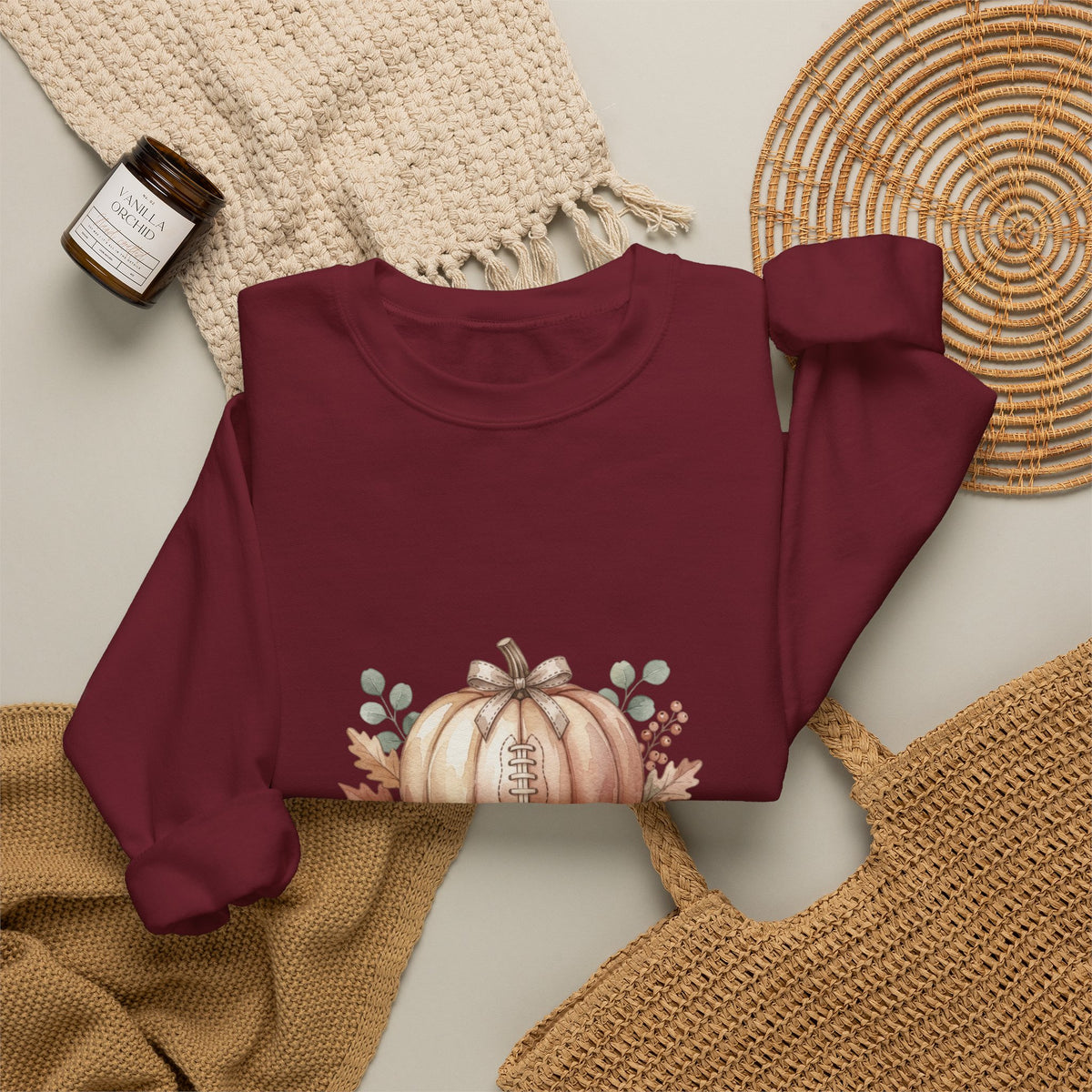 Floral Football Pumpkin Sweatshirt | Football Sundays