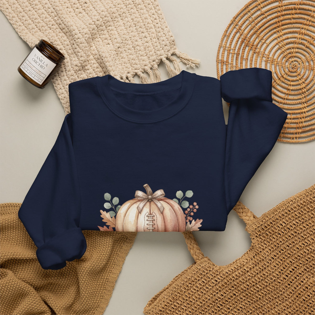 Floral Football Pumpkin Sweatshirt | Football Sundays