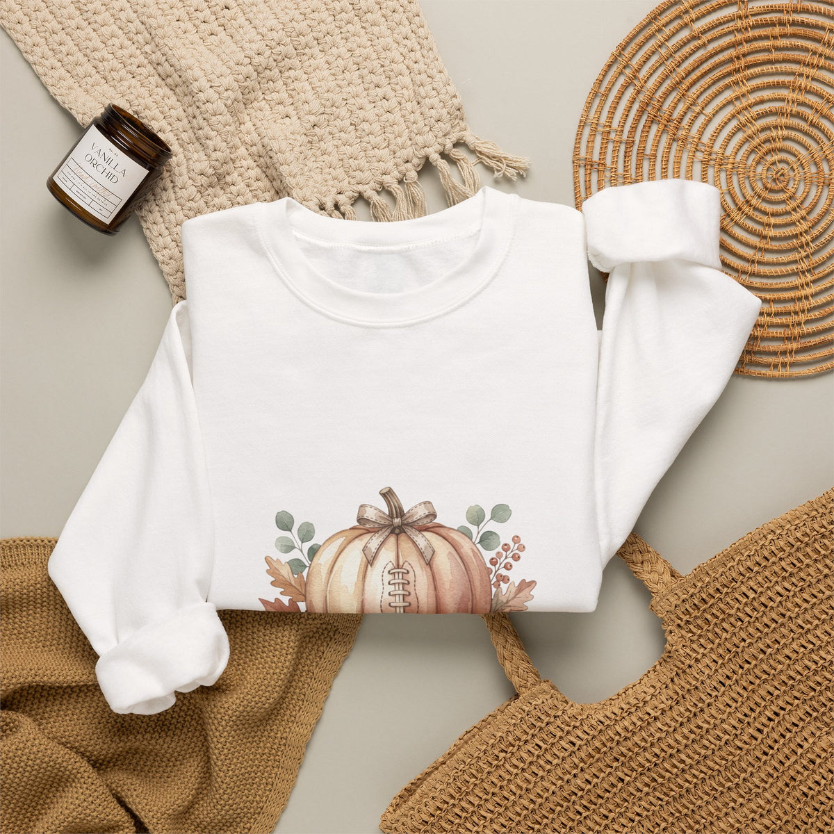 Floral Football Pumpkin Sweatshirt | Football Sundays
