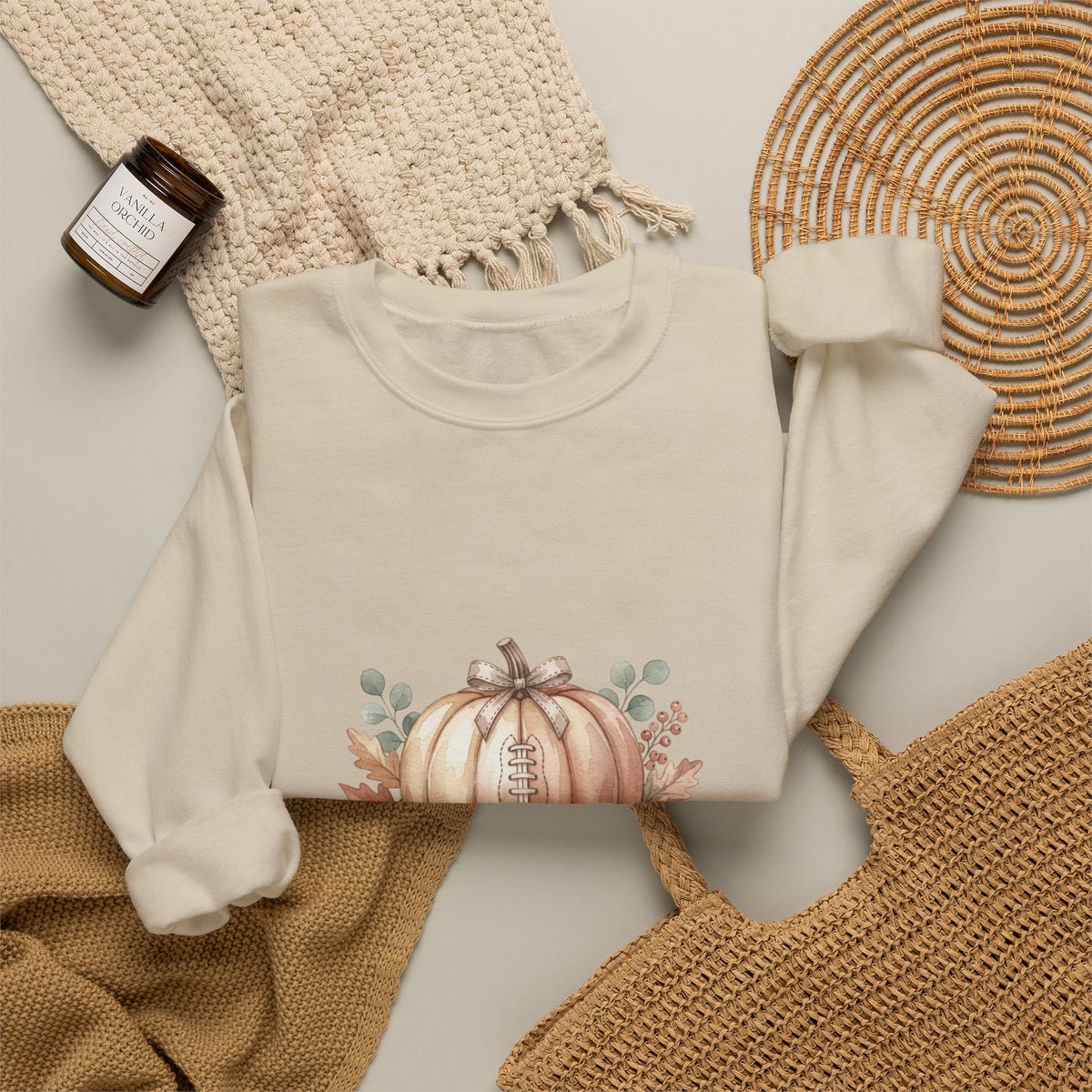 Floral Football Pumpkin Sweatshirt | Football Sundays