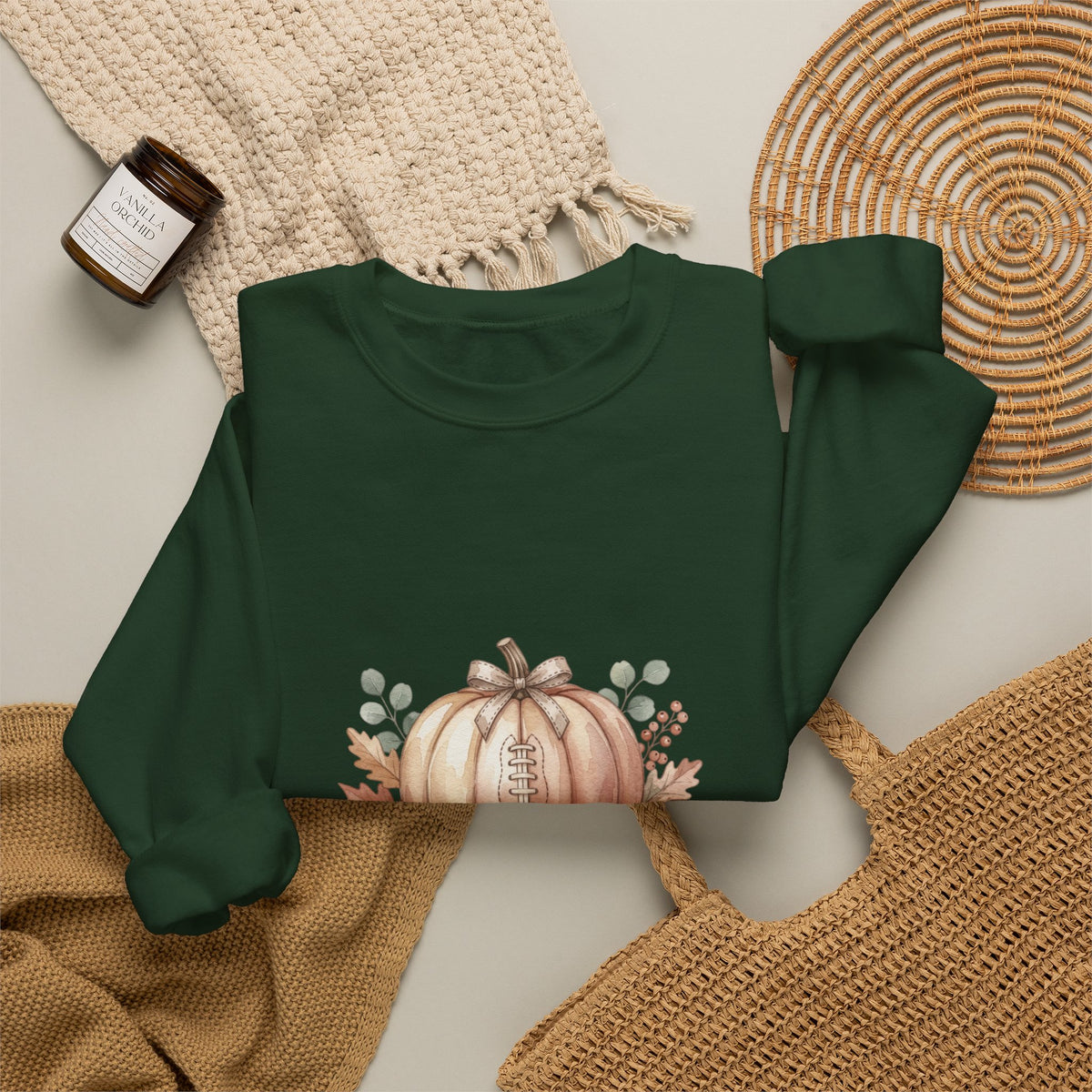 Floral Football Pumpkin Sweatshirt | Football Sundays